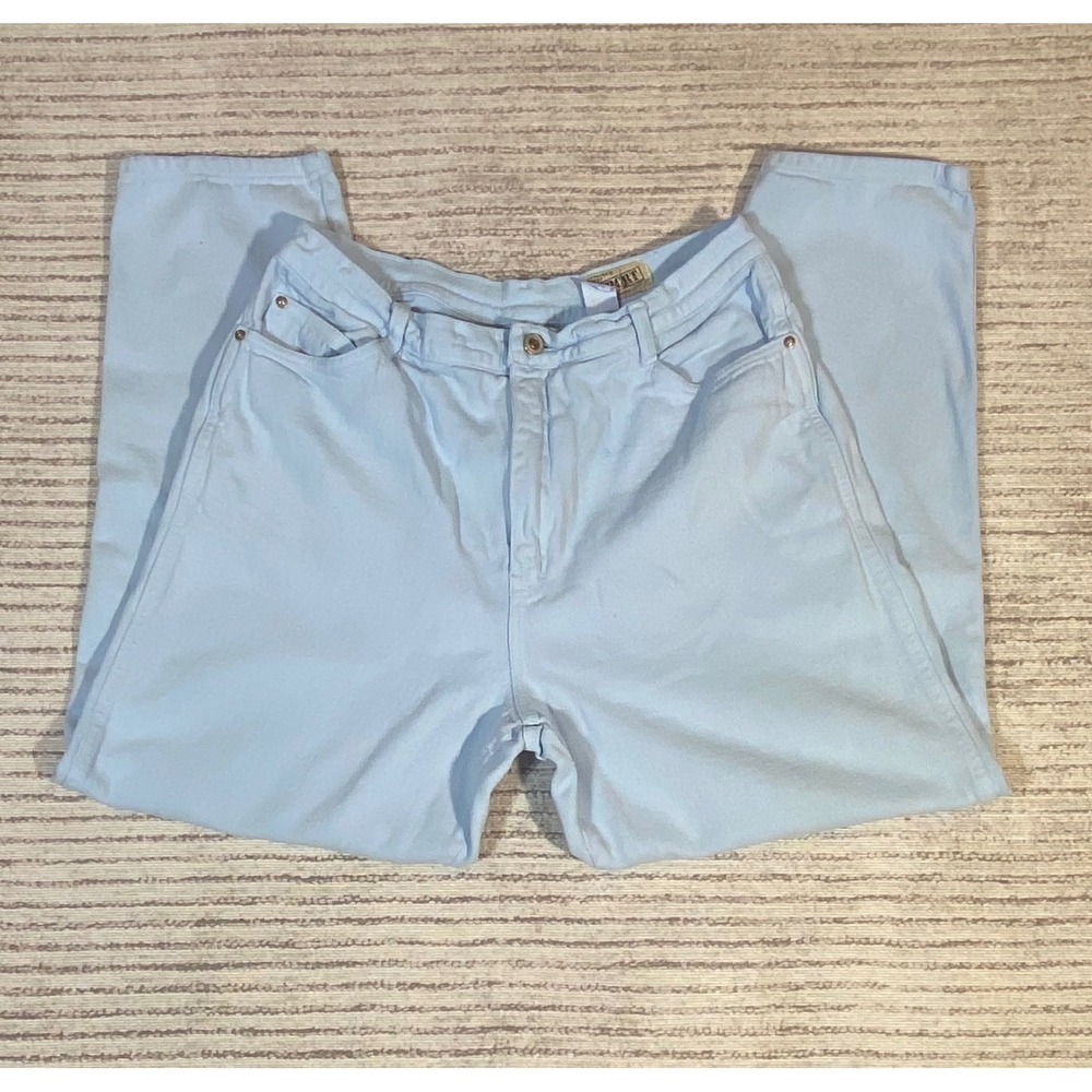 Vintage Carriage Court Sport High Waisted Tapered Pants Light Blue Size 14
